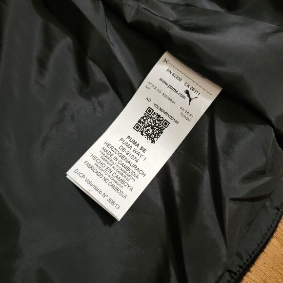 Puma Signature Varsity Jacket Wool Coat Color Block Size Medium M Black Grey New - Picture 12 of 17